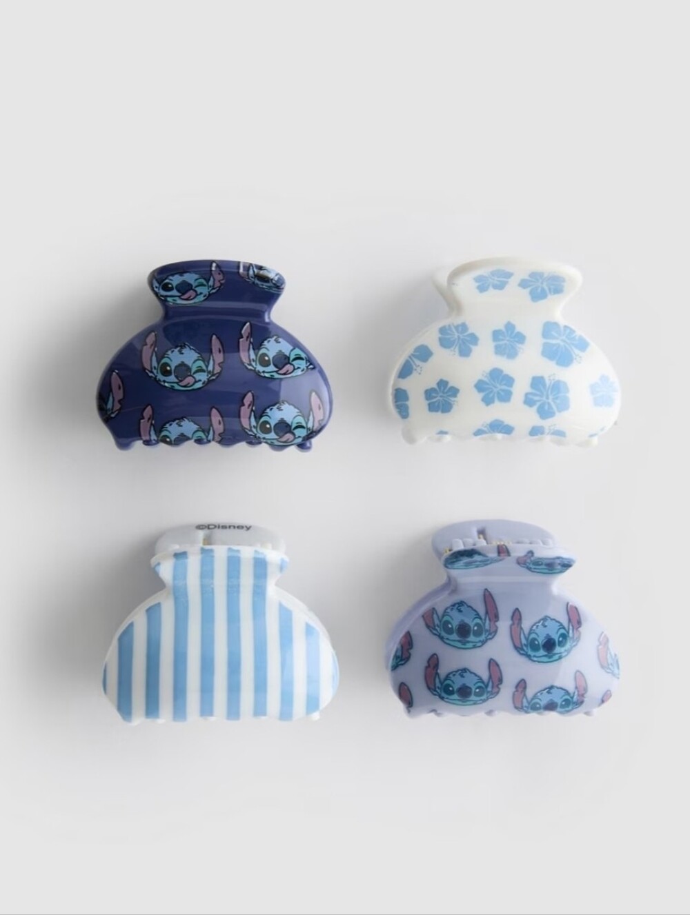 Primark Kids Lilo & Stitch Mini Hair Clips - Blue & White Mix 4pcs - Picture 2 of 3
